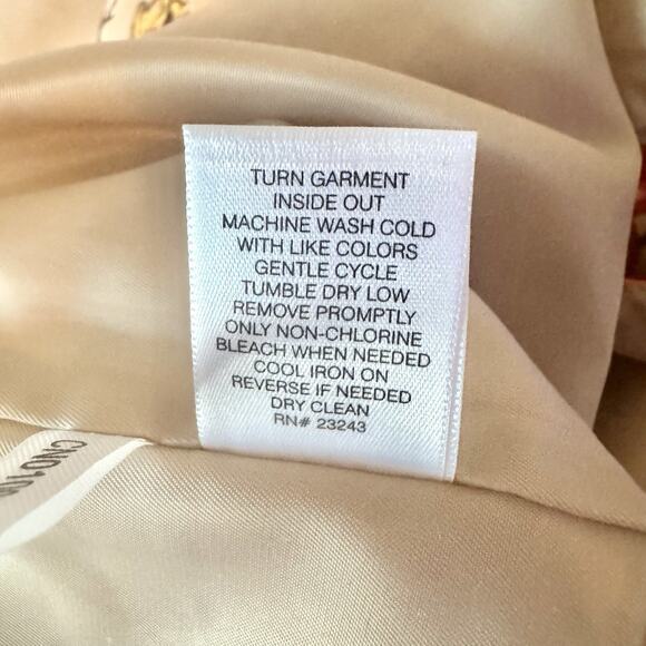 7th Avenue Ny&Co Pencil Skirt Sz 12 Nude Beige Red Floral Print Career Suit - Picture 12 of 12